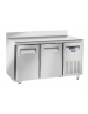 Tavolo refrigerato 2 porte con alzatina in acciaio inox - refrigerazione ventilata -2° +8°C - CLASSE A -  cm 135x70x95h