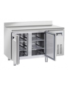 Tavolo refrigerato congelatore negativo 2 porte con alzatina in acciaio inox - refrigerazione ventilata - cm 135x70x96h