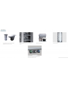 Tavolo refrigerato, 3 porte a vetri, in acciaio inox AISi 304, refrigerazione ventilata  - 179.5x60x86h