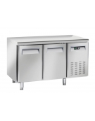 Tavolo refrigerato 2 porte,  esterno ed interno in acciaio inox AISi 304, refrigerazione ventilata - cm 136x60x85h