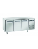 Tavolo refrigerato 3 porte in acciaio inox con refrigerazione ventilata -2° +8°C - cm 180x60x85h