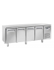Tavolo refrigerato 4 porte in acciaio inox refrigerazione ventilata  -2 °/ +8°C- cm 225x60x85h