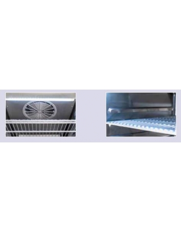 Armadio refrigerato GN 2/1 in acciaio inox AISi 304, refrigerazione ventilata, temperatura -2/+8°C - mm 1250x685x1435h