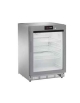 Armadio refrigerato statico linea digitale con 1 porta a vetri ESTERNO INOX + 2° C/ + 8° C capacità 140 litri - 600x600x855h