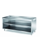 TAVOLO INOX AISI 304 PANETTERIA A GIORNO - CON PIANO E ALZATINE IN INOX - CM. 220X80X85H