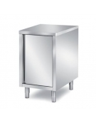 TAVOLO ARMADIATO CON ANTA A BATTENTE CON PANNELLATURA SOTTOPIANO INOX - CM. 50X70X85H