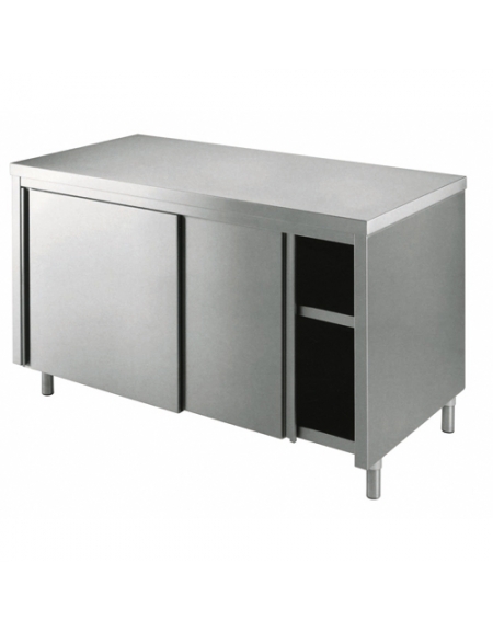 Tavolo armadiato inox Dimensioni cm. 230x70x85/90h