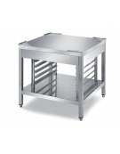 BASAMENTO FORNO A GIORNO INOX AISI 304 CON PORTATEGLIE - capacità n. 7 teglie GN 2/1 H. 60 mm - CM. 90X90X72H