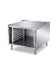 BASAMENTO FORNO INOX AISI 304 CHIUSO SU TRE LATI CON PORTATEGLIE - capacità n. 7 teglie GN 2/1 H. 60 mm - CM. 80X80X72H