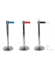 Aste delimita corsie INOX con avvolgitori a molla - Colore nastro a scelta blu , rosso e nero - cm 36x95