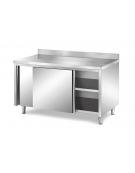 Tavolo armadiato inox con alzatina Dimensioni cm. 250x70x85/90h