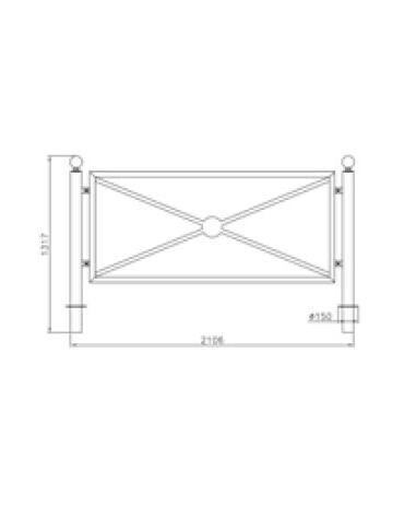 Barriera in tubolare acciaio zincato e verniciato. Pannello interasse - cm 82,5x82,5h