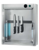 STERILIZZATORE A PARETE PER COLTELLI A RAGGI ULTRAVIOLETTI UVC GERMICIDA – 2 LAMPADE - ANTA INOX CON CHIUSURA - CM. 61,5X23X70H