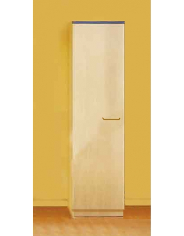 ARMADIO DEGENZA A 1 POSTO IN LEGNO MELAMINICO VARI COLORI CON 1 VANO SUPERIORE ED ASTA APPENDIABITI-CM 50,2x60x200h