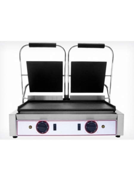 Piastra elettrica doppia per panini liscia sopra e liscia sotto - Piano di cottura da cm 48x24
