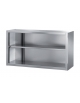 PENSILE A PARETE INOX AISI 304 A GIORNO CON 1 RIPIANO INTERMEDIO - CM. 80X40X66H