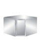 PENSILE INOX AISI 304 A PARETE AD ANGOLO CON 2 PORTE BATTENTI - CM. 100X100X90H