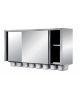 PENSILE INOX AISI 304 A PARETE CON PORTE SCORREVOLI E CONTENITORI GN 1/4 H 100 MM - CM. 160X40X82H