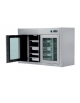 PENSILE INOX AISI 304 A PARETE CALDO VENTILATO CON 1 PORTA A BATTENTE IN VETRO E ACCIAIO INOX - CM. 80X40X66H