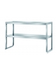 SUPPORTO PIATTI INOX AISI 304 PER TAVOLI A 2 RIPIANI DI APPOGGIO - CM. 180X35X60H