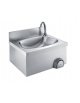 LAVAMANI A PARETE INOX AISI 304 CON SCHIENALE E COMANDO A GINOCCHIO - CM. 50X40X33H