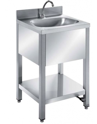 LAVAMANI SU BASAMENTO CON COMANDO A PEDALE - CM. 50X45X85H