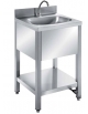 LAVAMANI INOX AISI 304 SU BASAMENTO CON COMANDO A PEDALE - CM. 50X45X85H