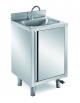 LAVAMANI ARMADIATO INOX AISI 304 CON COMANDO A PEDALE - CM. 50X45X85H