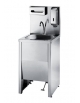 LAVAMANI ARMADIATO INOX AISI 304 CON COMANDO A PEDALE, PORTASAPONE E PORTASALVIETTE INOX - CM. 50X60X127H