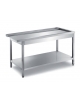 TAVOLO INOX AISI 304 DI USCITA LAVASTOVIGLIE CON AGGANCIO A SINISTRA - CM. 80X70X85H