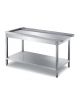 TAVOLO INOX AISI 304 DI USCITA LAVASTOVIGLIE CON AGGANCIO A DESTRA - CM. 120X70X85H