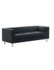 Divano a 3 posti per ufficio con gambe cromate e rivestimento a scelta - cm 198x79x65h - Rivestimento in categoria C