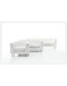 Divano a 3 posti per ufficio con gambe cromate e rivestimento a scelta - cm 198x79x65h