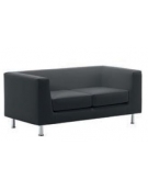 Divano a 2 posti per ufficio con gambe cromate e rivestimento a scelta - cm 148x79x65h