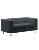 Divano a 2 posti per ufficio con gambe cromate e rivestimento a scelta - cm 148x79x65h