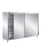 ARMADIO INOX AISI 304 CHIUSO CON PORTE SCORREVOLI - CM. 120X70X200H