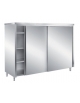ARMADIO INOX AISI 304 DISPENSA CHIUSO CON PORTE SCORREVOLI - CM  140X70X200H