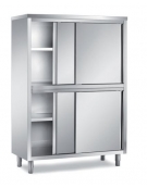 ARMADIO VERTICALE DOPPIO CHIUSO CON PORTE SCORREVOLI IN ACCIAIO INOX AISI 304 - CM 200X70X200H
