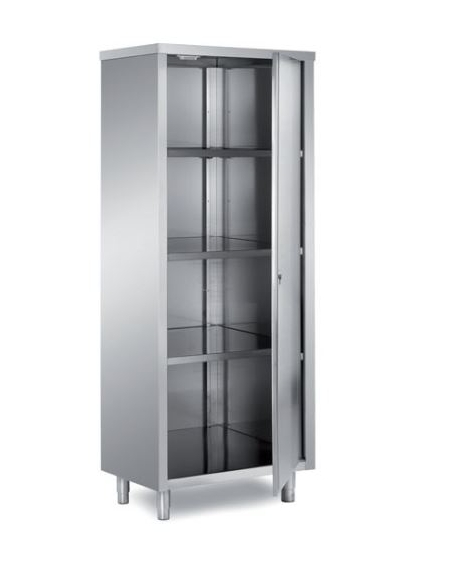 ARMADIO INOX AISI 304 CHIUSO VERTICALE CON 1 PORTA A BATTENTE TAMBURATA - CM 60X70X170H