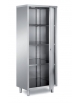 ARMADIO INOX AISI 304 CHIUSO CON 1 PORTA A BATTENTE TAMBURATA - CM. 60X50X200H