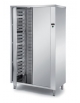 ARMADIO INOX AISI 304 PORTATEGLIE RISCALDATO VENTILATO,1 PORTA A BATTENTE TAMBURATA, PORTATA 40TEGLIE CM 60X40 - CM 120X70x200H