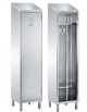 ARMADIO INOX AISI 304 SPOGLIATOIO 1 POSTO CON 1 ANTA A BATTENTE CON SERRATURA - TETTO INCLINATO - CM. 50X50X215H