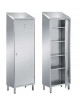 ARMADIO INOX AISI 304 TUTTOPIANI - 1 ANTA A BATTENTE CON SERRATURA - TETTO INCLINATO E 4 RIPIANI INTERMEDI - CM 50X50X215H