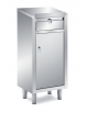 ARMADIO SCRIVIMPIEDI INOX AISI 304 - 1 ANTA A BATTENTE E 1 CASSETTO CON SERRATURA - CM. 50X40X117H