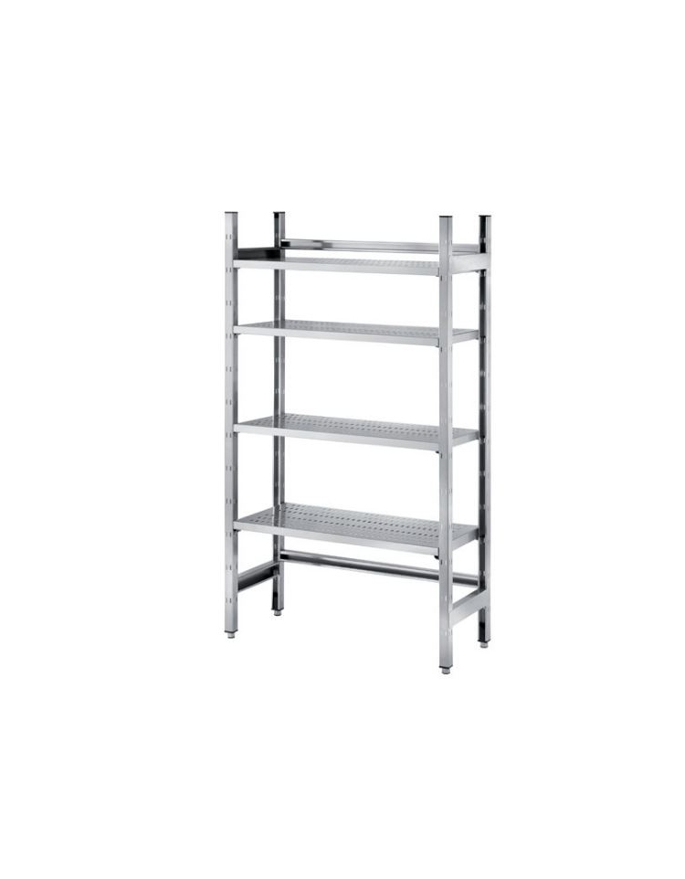 Scaffale Acciaio Inox AISI 304 Ripiano Forato - H.150 cm (AGG.VO)