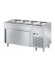 TAVOLO FREDDO SELF SERVICE CON VASCA REFRIGERATA N° 3 BACINELLE GN 1/1 - VANO INFERIORE CHIUSO CON ANTE CM. 120X70X89H