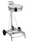 PATTUMIERA INOX CON COPERCHIO, PEDALE E PORTASACCO - CARRELLATA - CAPACITA' 100 L - CM. 55X27X72 H