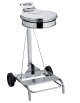 PATTUMIERA INOX AISI 304 CON COPERCHIO, PEDALE E PORTASACCO - CARRELLATA - CAPACITA' 100 L - CM. 55X27X72 H