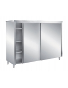 ARMADIO INOX AISI 304 VERTICALE CHIUSO CON PORTE SCORREVOLI - CM. 160X60X170H