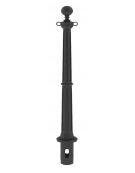 Dissuasore in ghisa arricchito da fregi ornamentali, occhielli fissi opzionali, - cm diam. 14,5x110h